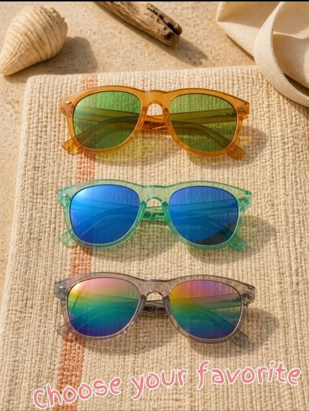 Kids Mirrored Sunglasses - Amber, Mint & Smoke Frames Choose You Favorite Color